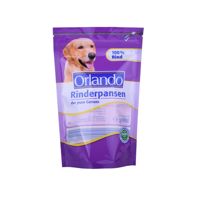 Wholesale standup plastic bag custom for dog treat packing