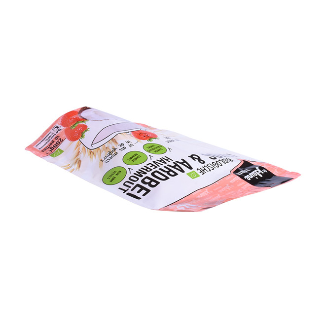 Laminated custom biodegradable pouches with zipper for oats