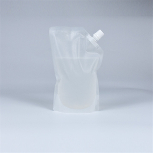 Recycled clear laminated spout pouch packaging for jucie