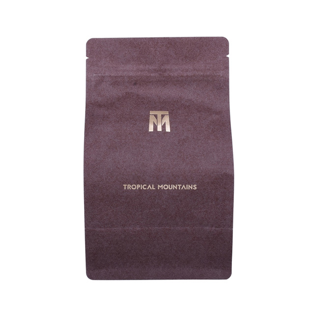 Customized Print Top Quality Laminated Aluminum Foil Flat Bottom Coffee Packaging Kraft Paper