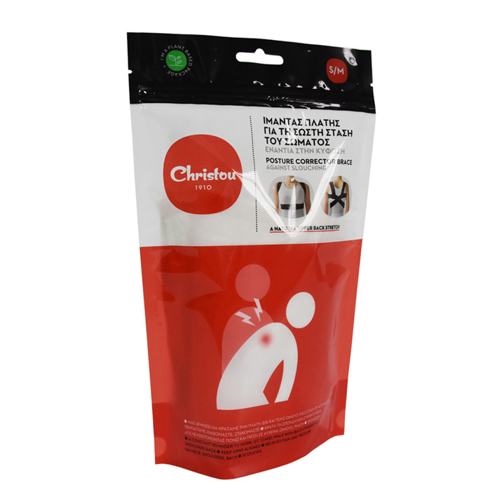 Custom poly gravure print biodegradable packaging for clothing with ziplock