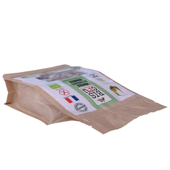 Custom seal box bottom biodegradable bag food packaging laminated