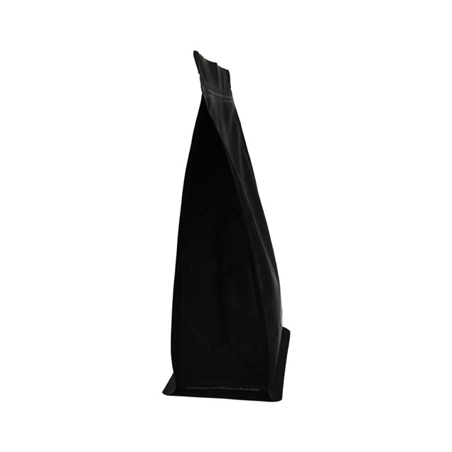 Customized Print Waterproof Recyclable Materials Pocket Zip Black Pouch Bag