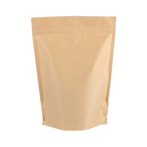 Customized Sustainable Kraft Paper Stand Up Resealable Ziplock Packaging China
