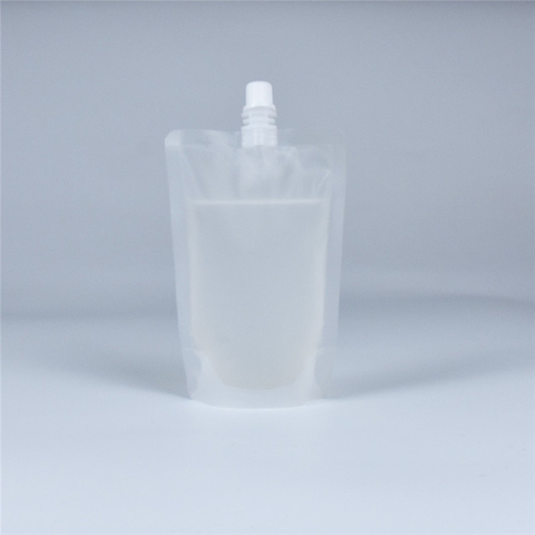 Customized standing recycled drink packaging pouch with spout at side