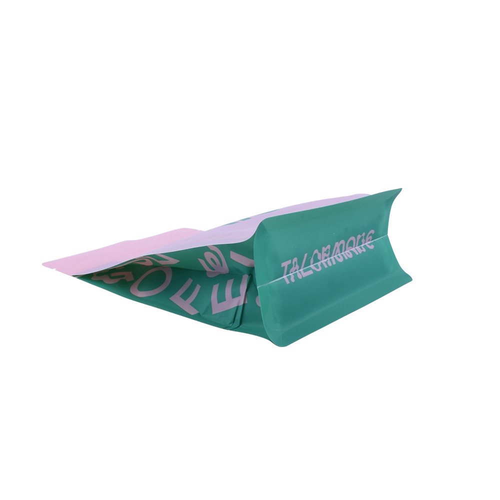 Biodegradable Box pouch coffee bag with Valve and Zipper