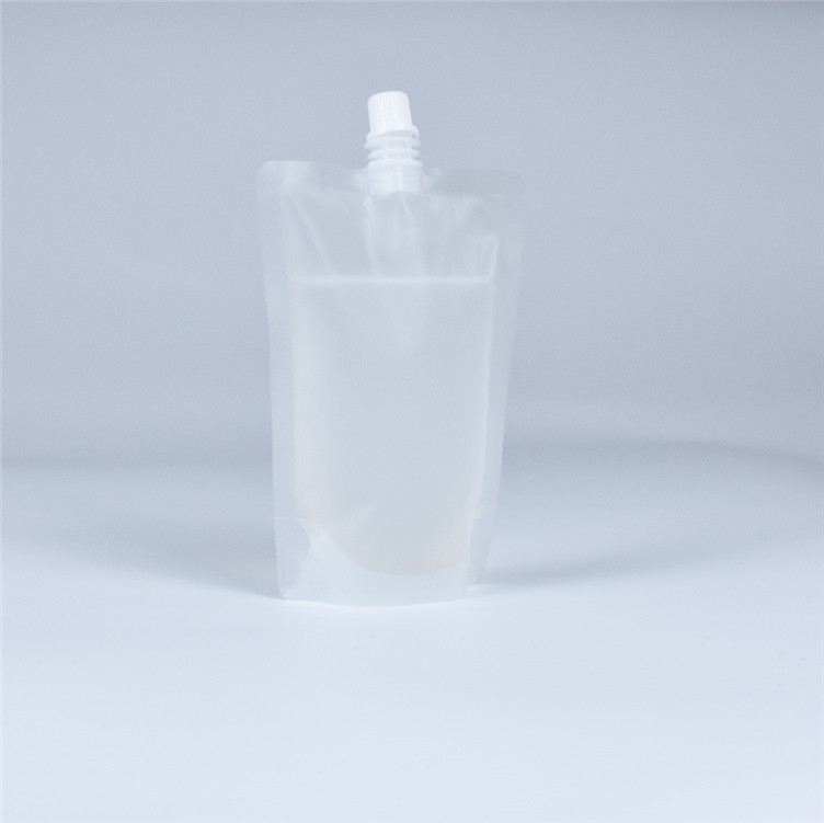 Clear Stand Up Pouch With Plastic Spout Liquid For Drink