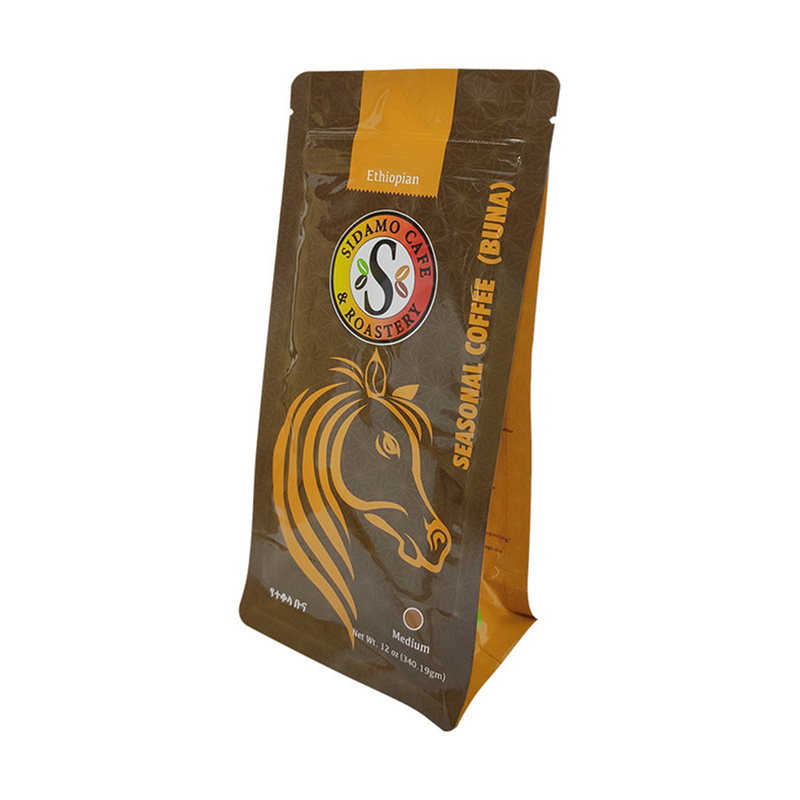 Customs Logo Coffee Beans Bags With Flat Bottom