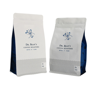 Custom logo printing quad seal kraft coffee bag