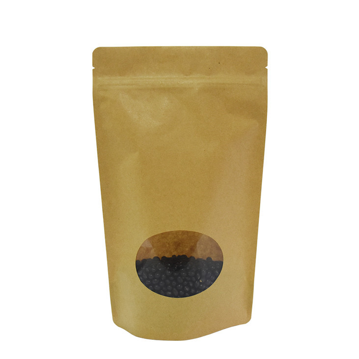 Wholesale Brown Kraft Paper Stand Up Zip Pouches