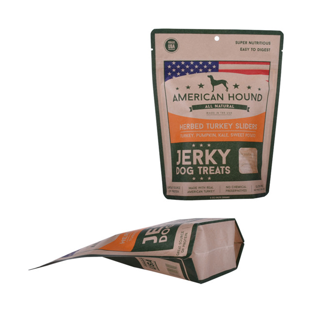 Organic stand-up brown kraft paper bag for beef jerky doypack