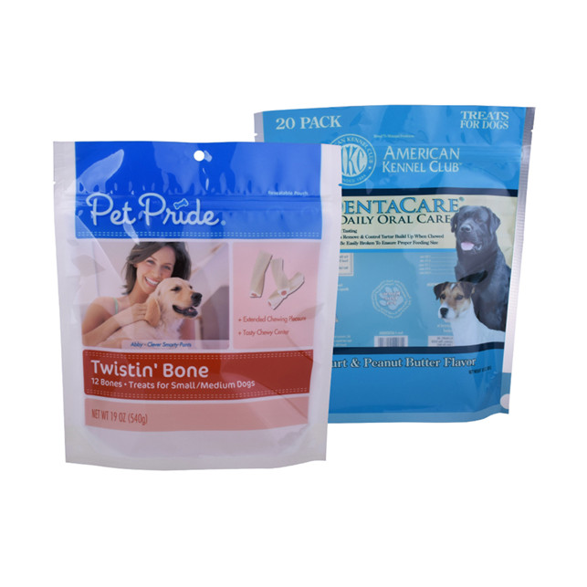 Recycling Green Plastic pet food pack stand up pouch