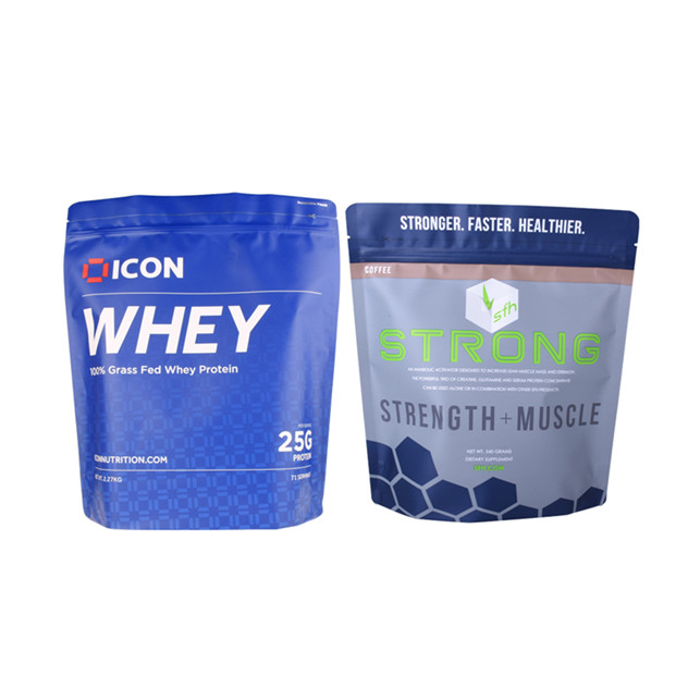 Wholesale stand up pouch nutrition whey protein bag with zipper