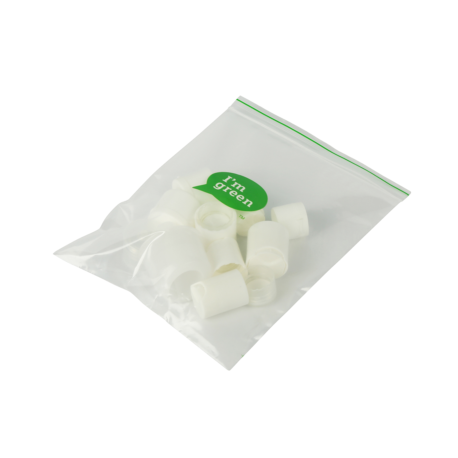 Bio-Based Green LDPE Clear Flat Pouch with 100% Recyclable Zipper