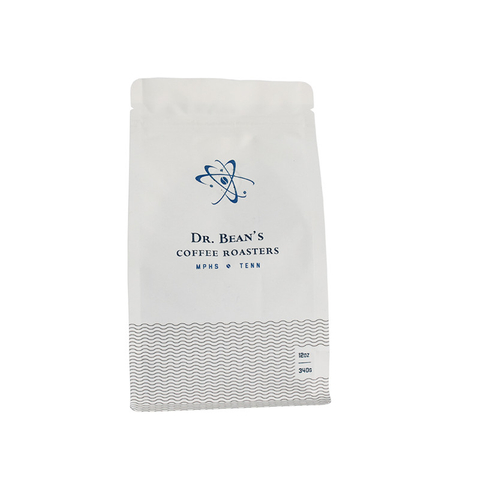 Food Ziplock Uv Spot Compostable Kraft paper flat bottom Pouches