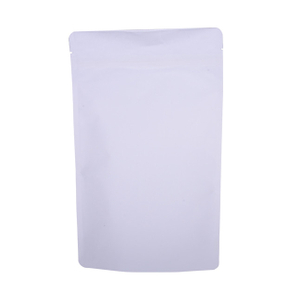 Blank coffee bags in stock compostable material with label