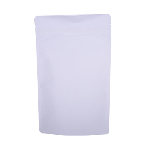 Blank coffee bags in stock compostable material with label