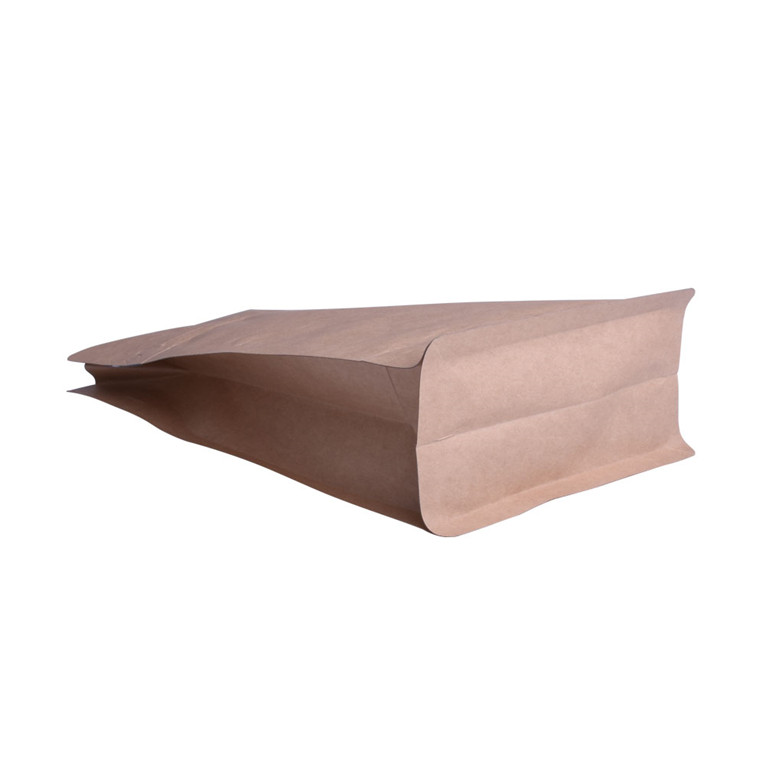 Reusable Sustainable Kraft Paper Matte Zipper Clear Packaging Bags with Windows