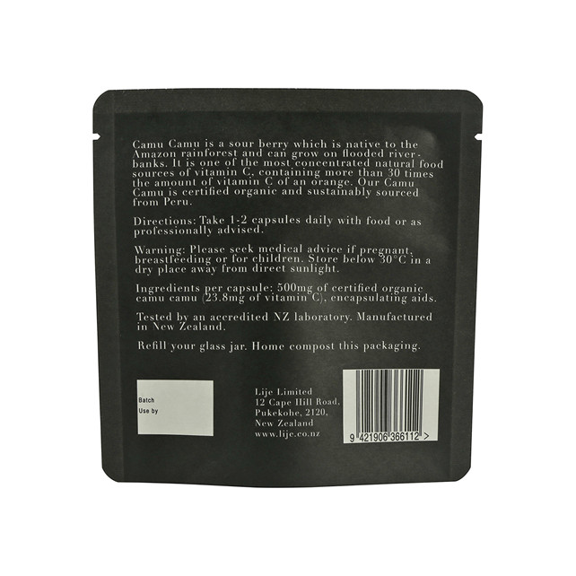 Custom poly bag opp film recycling whey protein bag resealable paper bags