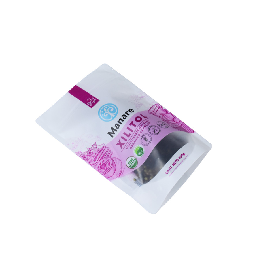 Inventory Foil Lined Recycling Biodegradable Clear Stand Up Pouch Customized Tea Bags