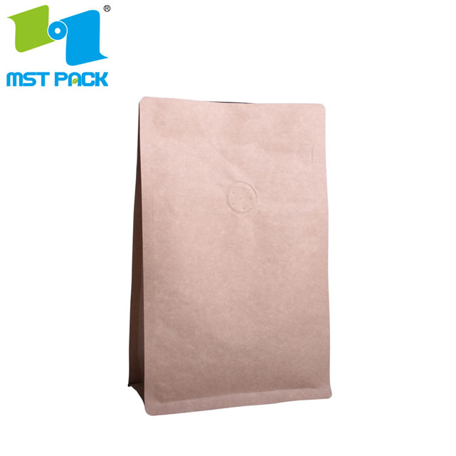 Flexible Packaging rough matte netherlands coffee 250g block bottom bag stock pouches