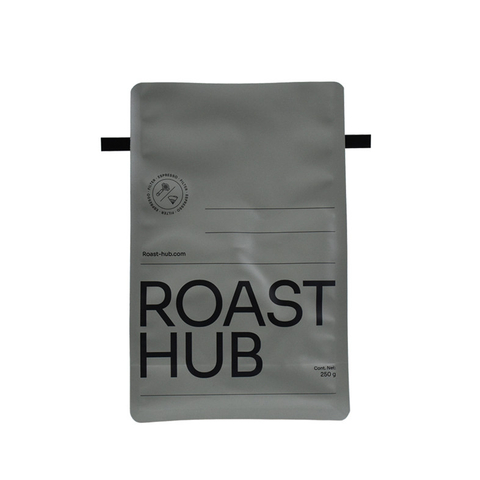 Promotional Offset Printing Matte Finish Flat Bottom Food Corn Starch Biodegradable Coffee Bag Manufacturers