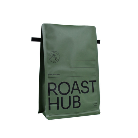Custom Logo Square Bottom Barrier Coffee Bag with Tear Notch Manufacturers 