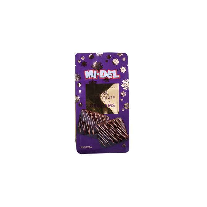 Flat bottom food grade shinning finish chocolate plastic packaging