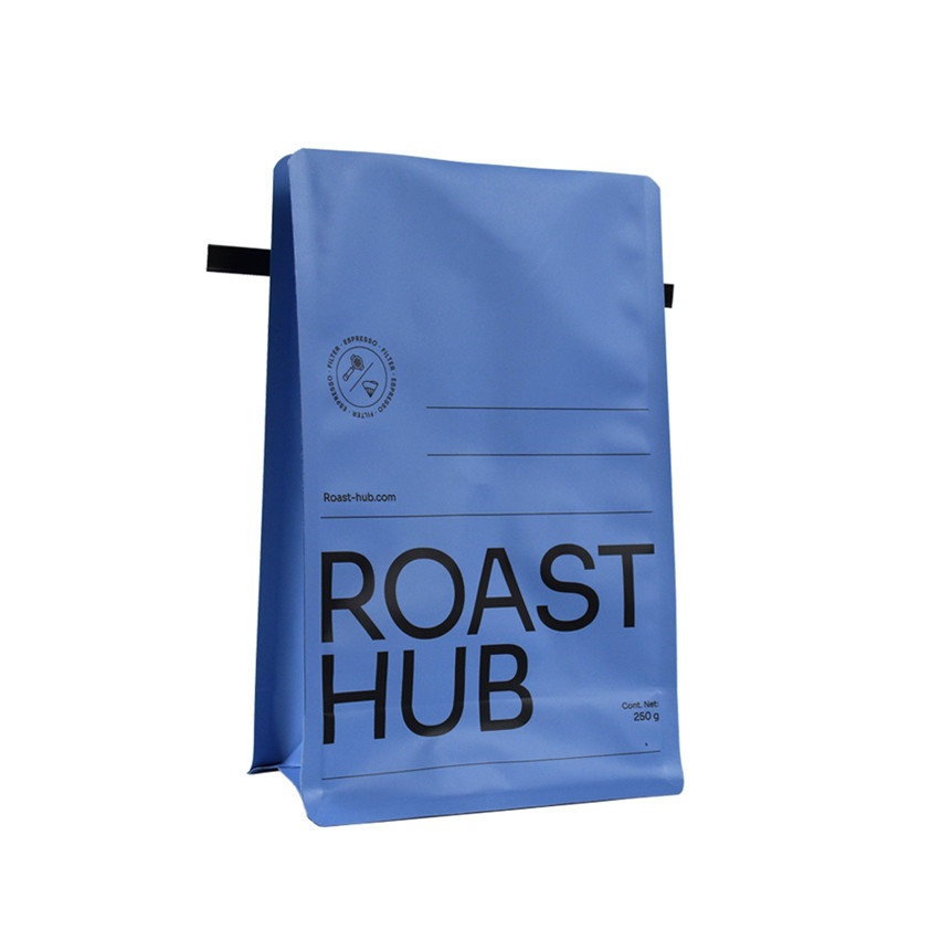 High Quality 100 Compostable Flat Bottom Coffee Bags with Tin Tie Wholesale