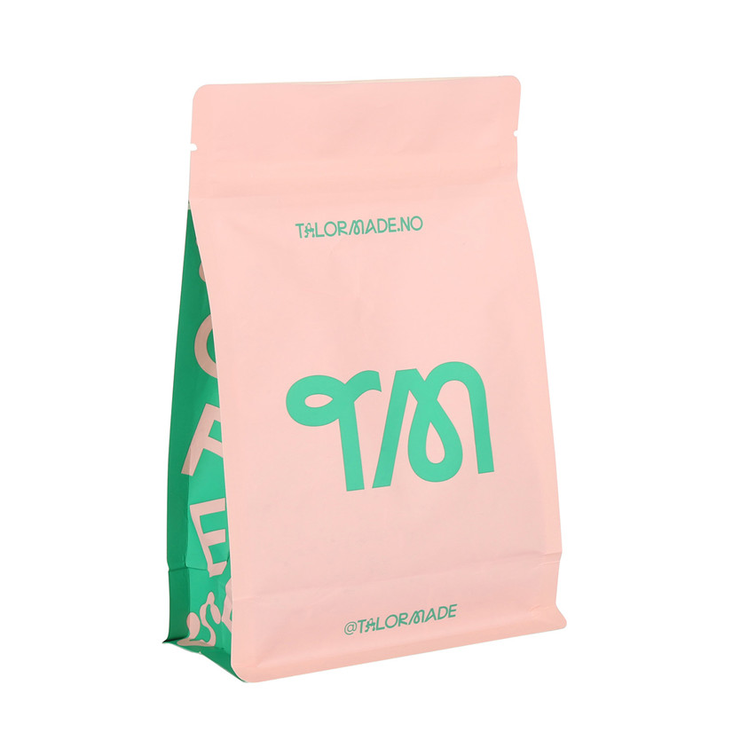 Eco Customized Logo Bio Compostable Flat Bottom Coffee Bags Wholesale
