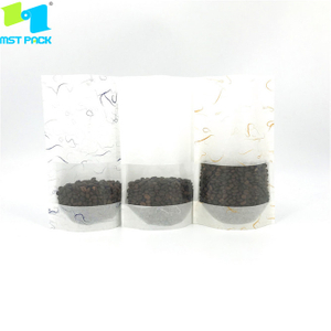 Rice paper laminatd biodegradable plastic seal bags with clear window for food packing