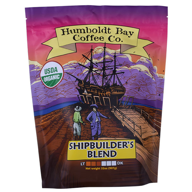 Eco Friendly Zip Lock kraft paper coffee pouch with matte printing