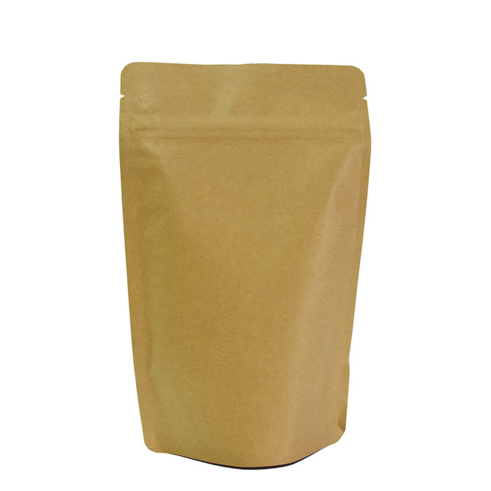 Brown kraft heat seal foil bags customized-size food packaging with zip lock
