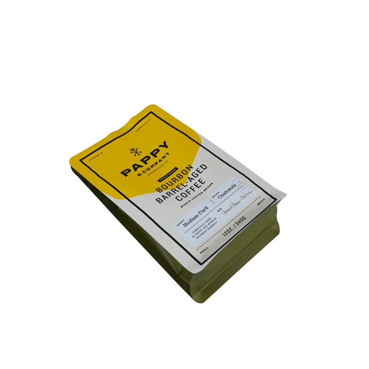 Biodegradable Custom Digital Printed Block Bottom Coffee Zip Lock Bags