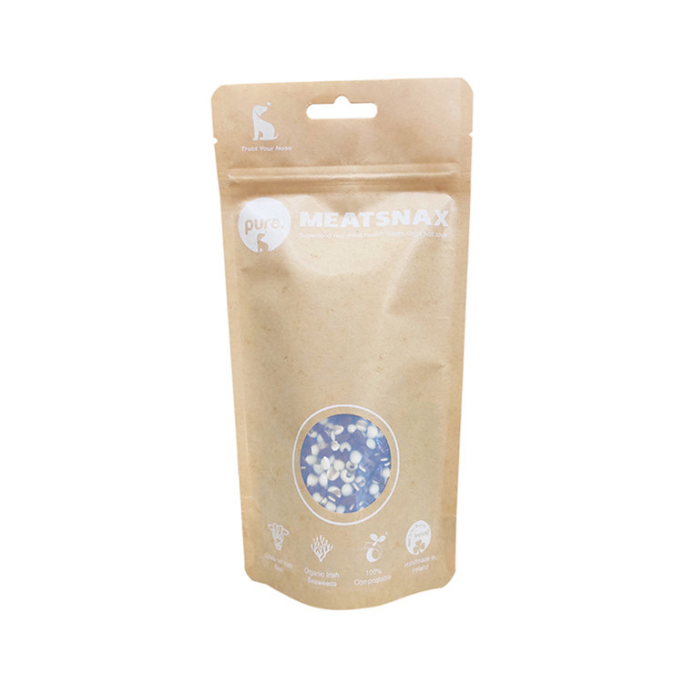 Compostable Pet Food Stand Up Zipper Bag Made From The Sugars in Corn Starch