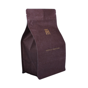 Custom Design Hot Stamping Brown Paper Ziplock Bag Food with Tear Notch