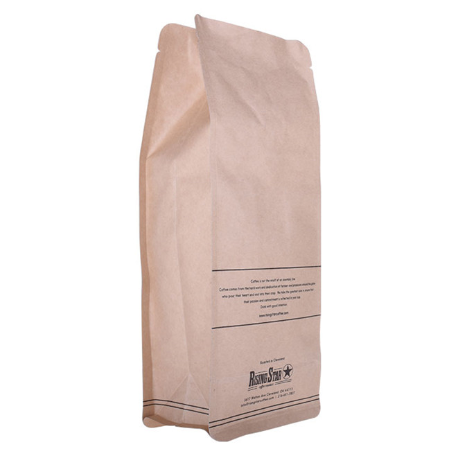 Custom resealabele Printed brown recyclable paper bag