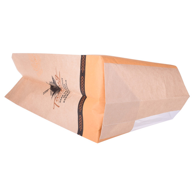 FSC certificated custom logo paper bag with clear window to pack bread