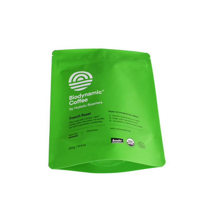 Excellent Quality Colorful Printing Full Matt FinishBiodegradable Clear Kraft Paper Pouch
