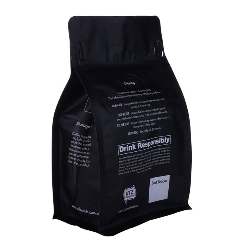 Compostable Biodegradable Custom Printed Flat Bottom Coffee Bags with Valve Wholesale