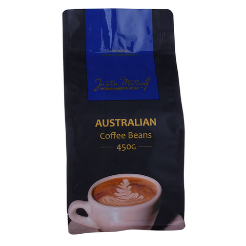 Custom Design Laminated Material Zipper Recyclable Coffee Flat Bottom Bag