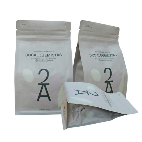 China Supplier Food Grade Customized Logo Flat Bottom Recyclable Tea Bag