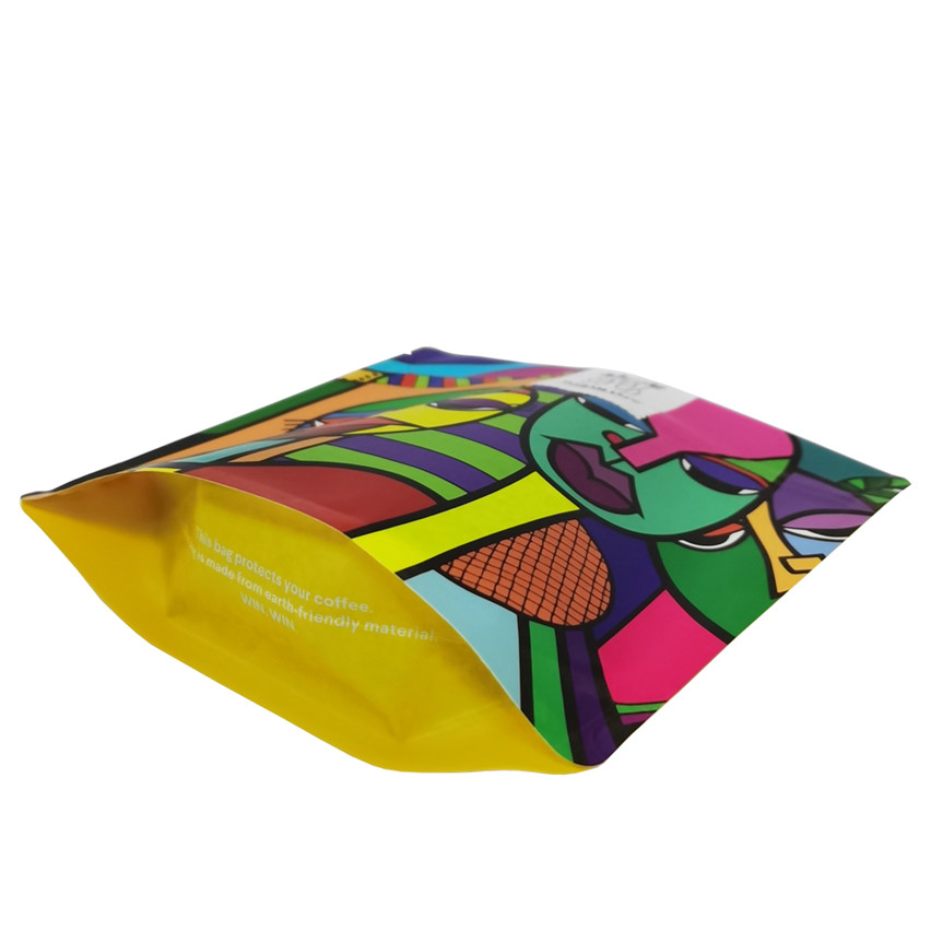 Custom Production Eco Plastic Stand Up Coffee Packaging Bag Wholesale