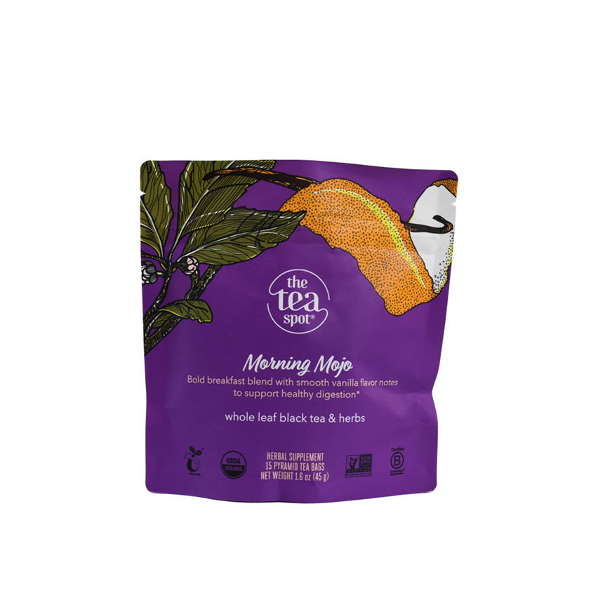 Excellent Quality Customized Print Sustainable Stand Up Tea Packaging Manufacturers 