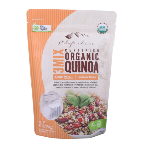 Customized heat seal food bag zipper pouch laminated with oval window