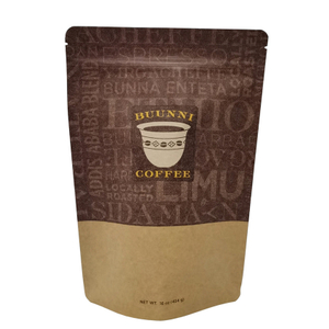 Excellent Quality Customized Logo Compostable Ziplock Stand Up Paper Bag for Tea