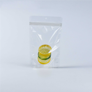 Sandup pouch unprinted cellophane bags clear plastic with zipper