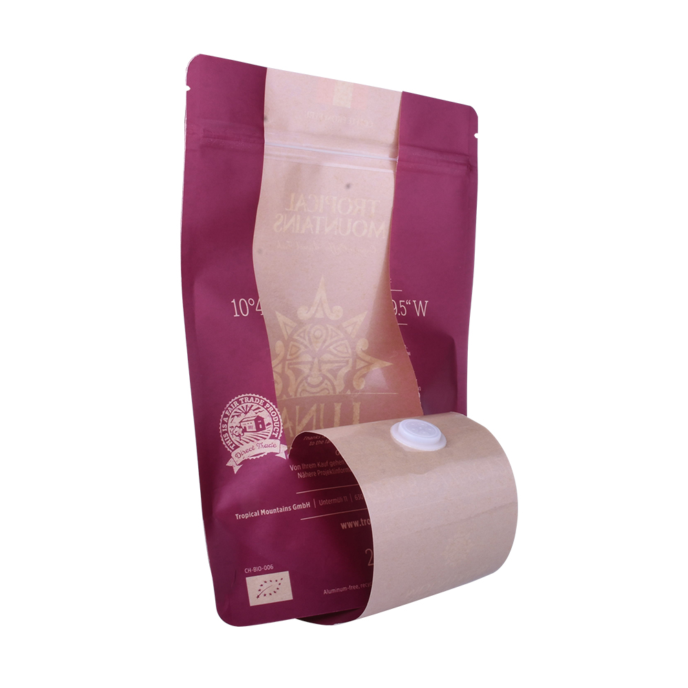 100% Biodegradable Disposable Compostable Coffee Packaging Kraft Paper Coffee Bagss