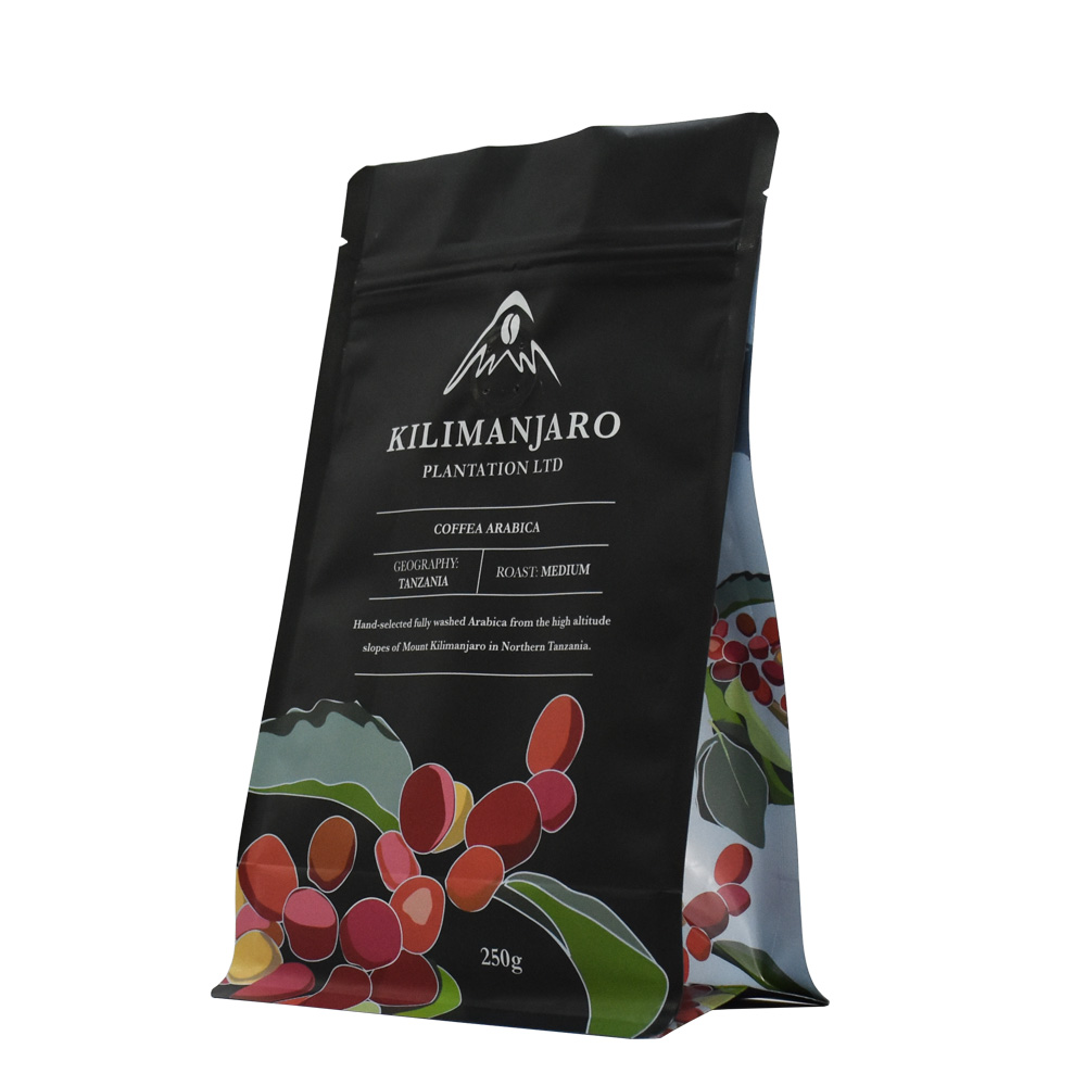 Custom Printed Biodegradable Flat Bottom with Valve Coffee Package Coffee Bags Multi Colors Bamboo Powder Biodegradable Bags