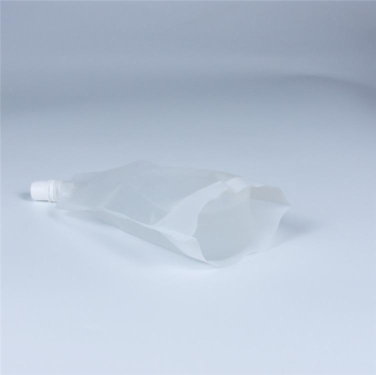 Clear Stand Up Pouch With Plastic Spout Liquid For Drink